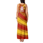 Gold Coast Suns Australian Football Tank Maxi Dress Sunny Hero Mascot With Indigenous Pattern Art