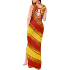 Gold Coast Suns Australian Football Tank Maxi Dress Sunny Hero Mascot With Indigenous Pattern Art