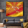 Gold Coast Suns Australian Football Tapestry Sunny Hero Mascot With Indigenous Pattern Art