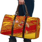 Gold Coast Suns Australian Football Travel Bag Sunny Hero Mascot With Indigenous Pattern Art