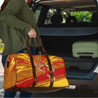 Gold Coast Suns Australian Football Travel Bag Sunny Hero Mascot With Indigenous Pattern Art