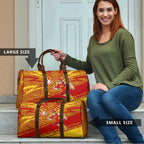 Gold Coast Suns Australian Football Travel Bag Sunny Hero Mascot With Indigenous Pattern Art