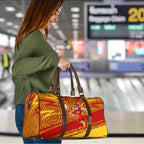 Gold Coast Suns Australian Football Travel Bag Sunny Hero Mascot With Indigenous Pattern Art