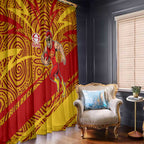 Gold Coast Suns Australian Football Window Curtain Sunny Hero Mascot With Indigenous Pattern Art