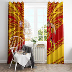 Gold Coast Suns Australian Football Window Curtain Sunny Hero Mascot With Indigenous Pattern Art