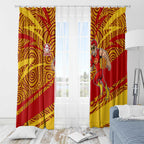 Gold Coast Suns Australian Football Window Curtain Sunny Hero Mascot With Indigenous Pattern Art