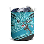 Port Adelaide Australian Football Laundry Basket Power Hero Mascot With Indigenous Pattern Art