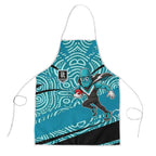 Port Adelaide Australian Football Apron Power Hero Mascot With Indigenous Pattern Art