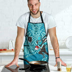Port Adelaide Australian Football Apron Power Hero Mascot With Indigenous Pattern Art
