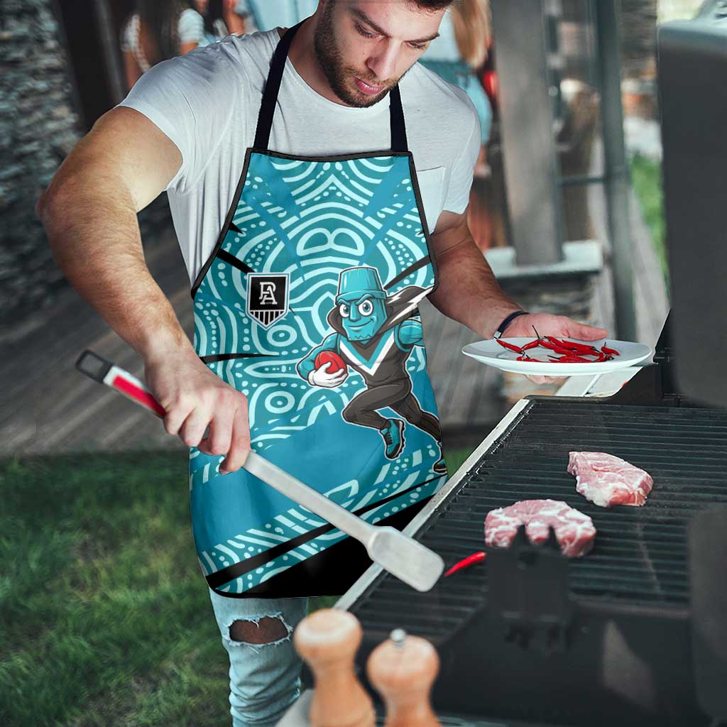 Port Adelaide Australian Football Apron Power Hero Mascot With Indigenous Pattern Art