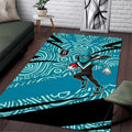 Port Adelaide Australian Football Area Rug Power Hero Mascot With Indigenous Pattern Art
