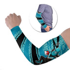 Port Adelaide Australian Football Arm Sleeves Power Hero Mascot With Indigenous Pattern Art