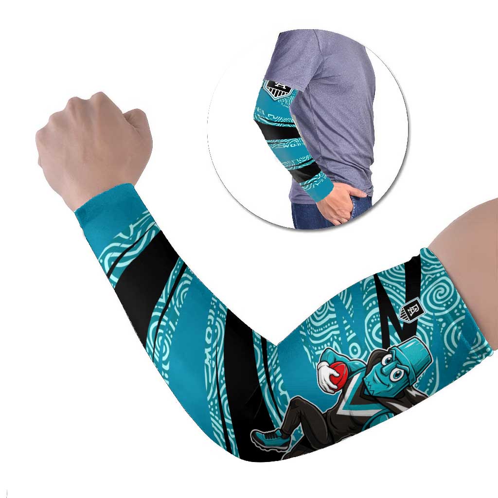 Port Adelaide Australian Football Arm Sleeves Power Hero Mascot With Indigenous Pattern Art