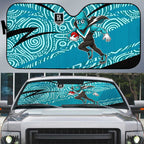 Port Adelaide Australian Football Auto Sun Shade Power Hero Mascot With Indigenous Pattern Art
