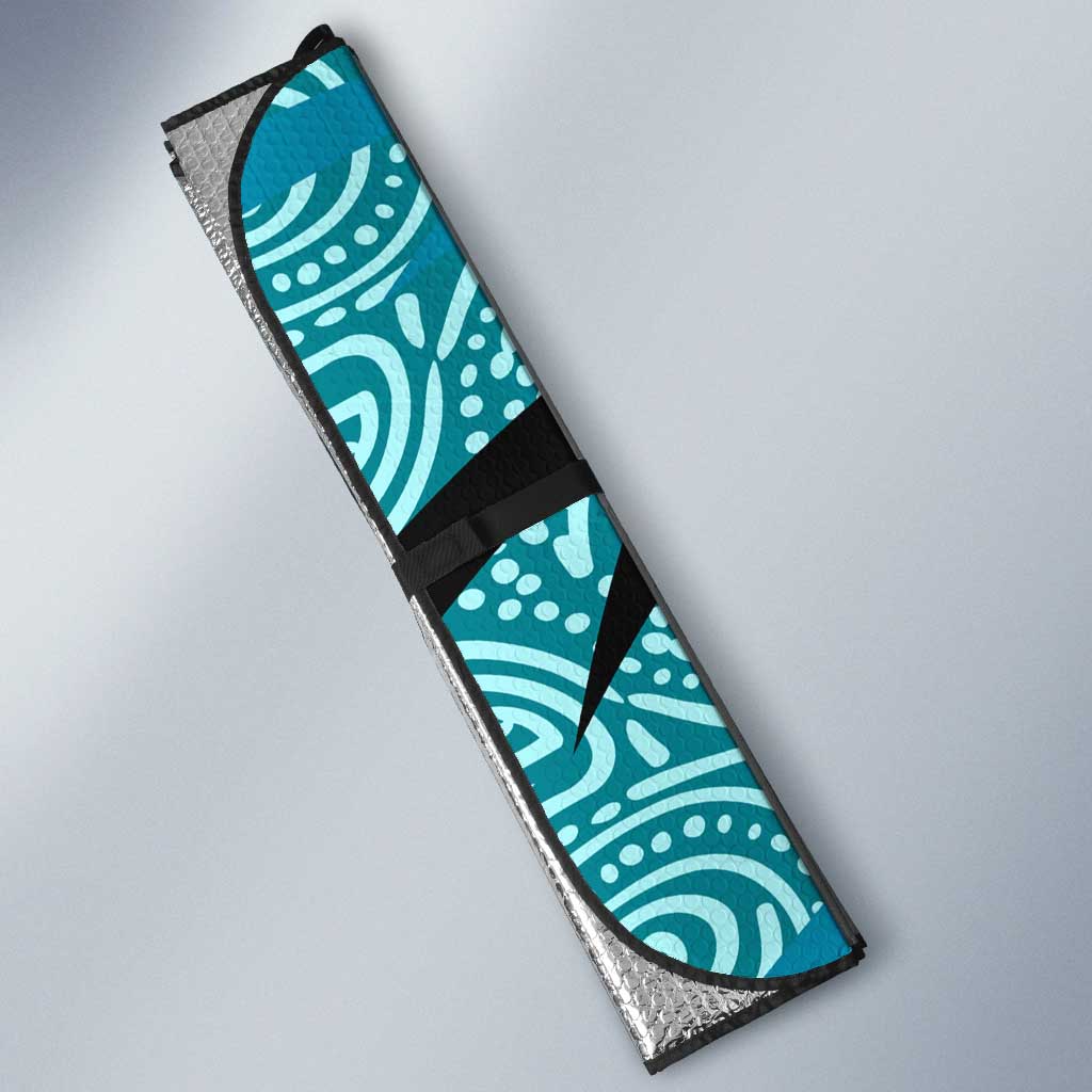Port Adelaide Australian Football Auto Sun Shade Power Hero Mascot With Indigenous Pattern Art