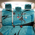 Port Adelaide Australian Football Back Car Seat Cover Power Hero Mascot With Indigenous Pattern Art