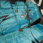 Port Adelaide Australian Football Back Car Seat Cover Power Hero Mascot With Indigenous Pattern Art