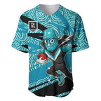 Port Adelaide Australian Football Baseball Jersey Power Hero Mascot With Indigenous Pattern Art