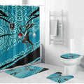 Port Adelaide Australian Football Bathroom Set Power Hero Mascot With Indigenous Pattern Art