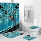 Port Adelaide Australian Football Bathroom Set Power Hero Mascot With Indigenous Pattern Art