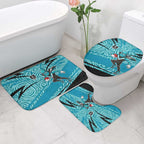 Port Adelaide Australian Football Bathroom Set Power Hero Mascot With Indigenous Pattern Art