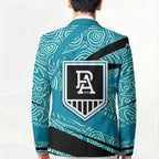 Port Adelaide Australian Football Blazer Power Hero Mascot With Indigenous Pattern Art