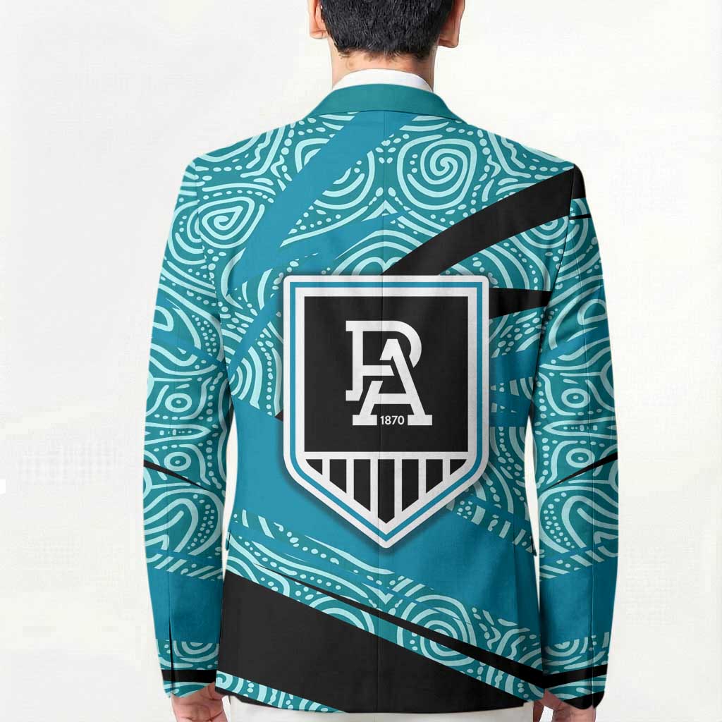 Port Adelaide Australian Football Blazer Power Hero Mascot With Indigenous Pattern Art