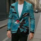 Port Adelaide Australian Football Blazer Power Hero Mascot With Indigenous Pattern Art