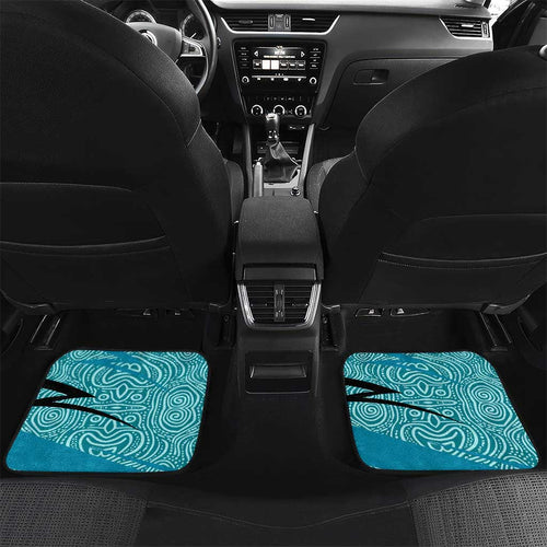 Port Adelaide Australian Football Car Mats Power Hero Mascot With Indigenous Pattern Art