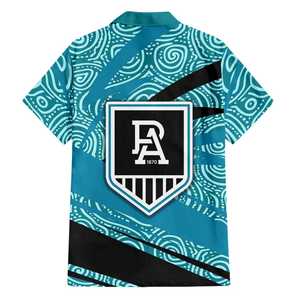 Port Adelaide Australian Football Family Matching Mermaid Dress and Hawaiian Shirt Power Hero Mascot With Indigenous Pattern Art