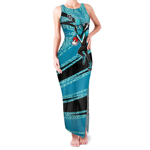 Port Adelaide Australian Football Family Matching Tank Maxi Dress and Hawaiian Shirt Power Hero Mascot With Indigenous Pattern Art