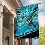 Port Adelaide Australian Football Garden Flag Power Hero Mascot With Indigenous Pattern Art