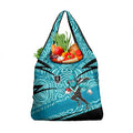 Port Adelaide Australian Football Grocery Bag Power Hero Mascot With Indigenous Pattern Art