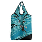 Port Adelaide Australian Football Grocery Bag Power Hero Mascot With Indigenous Pattern Art