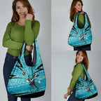 Port Adelaide Australian Football Grocery Bag Power Hero Mascot With Indigenous Pattern Art
