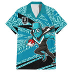 Port Adelaide Australian Football Hawaiian Shirt Power Hero Mascot With Indigenous Pattern Art