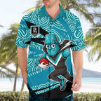 Port Adelaide Australian Football Hawaiian Shirt Power Hero Mascot With Indigenous Pattern Art