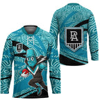 Port Adelaide Australian Football Hockey Jersey Power Hero Mascot With Indigenous Pattern Art