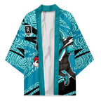Port Adelaide Australian Football Kimono Power Hero Mascot With Indigenous Pattern Art
