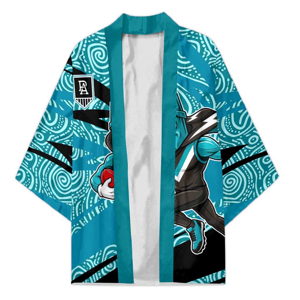 Port Adelaide Australian Football Kimono Power Hero Mascot With Indigenous Pattern Art
