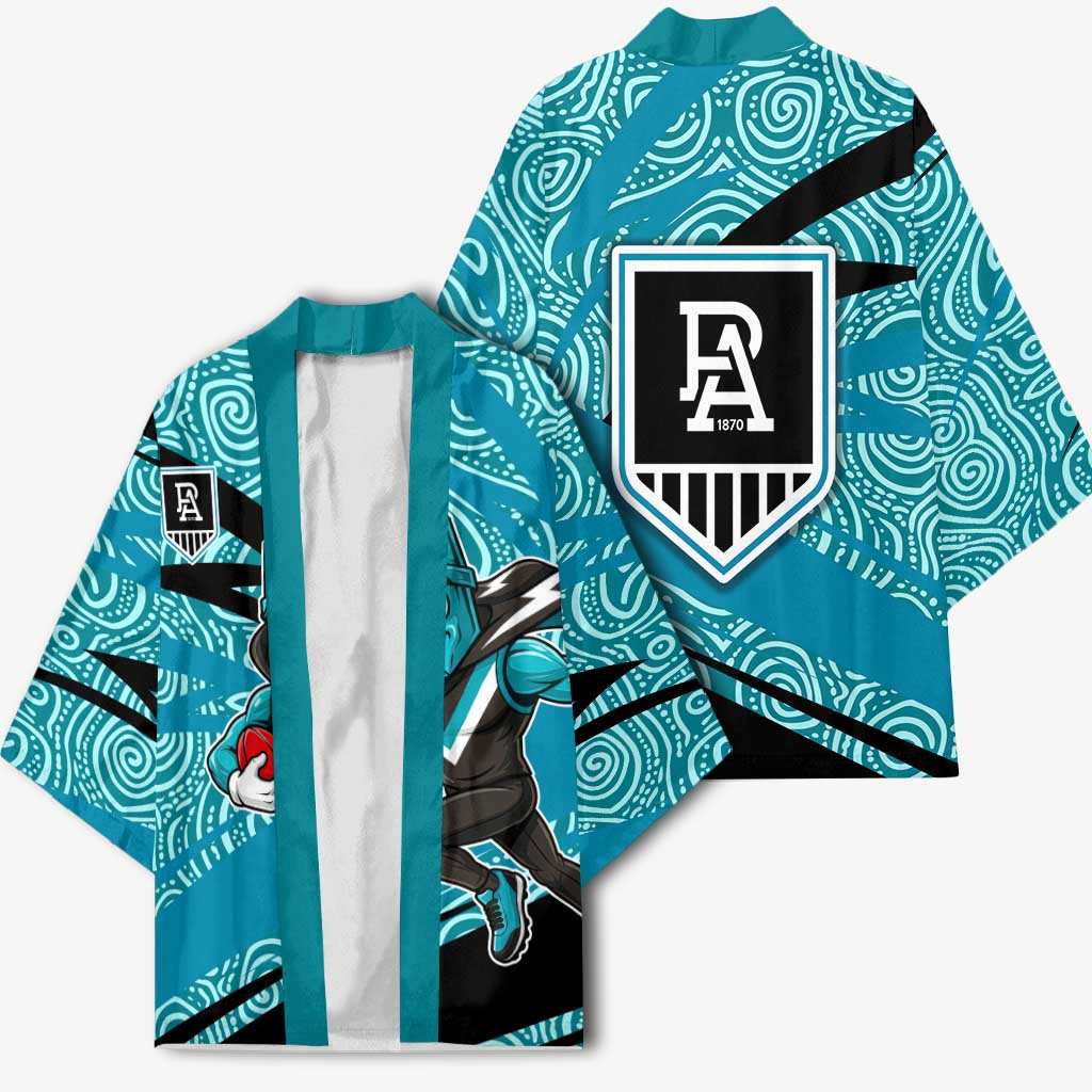 Port Adelaide Australian Football Kimono Power Hero Mascot With Indigenous Pattern Art