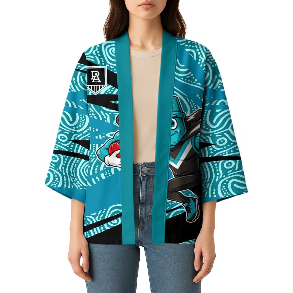 Port Adelaide Australian Football Kimono Power Hero Mascot With Indigenous Pattern Art