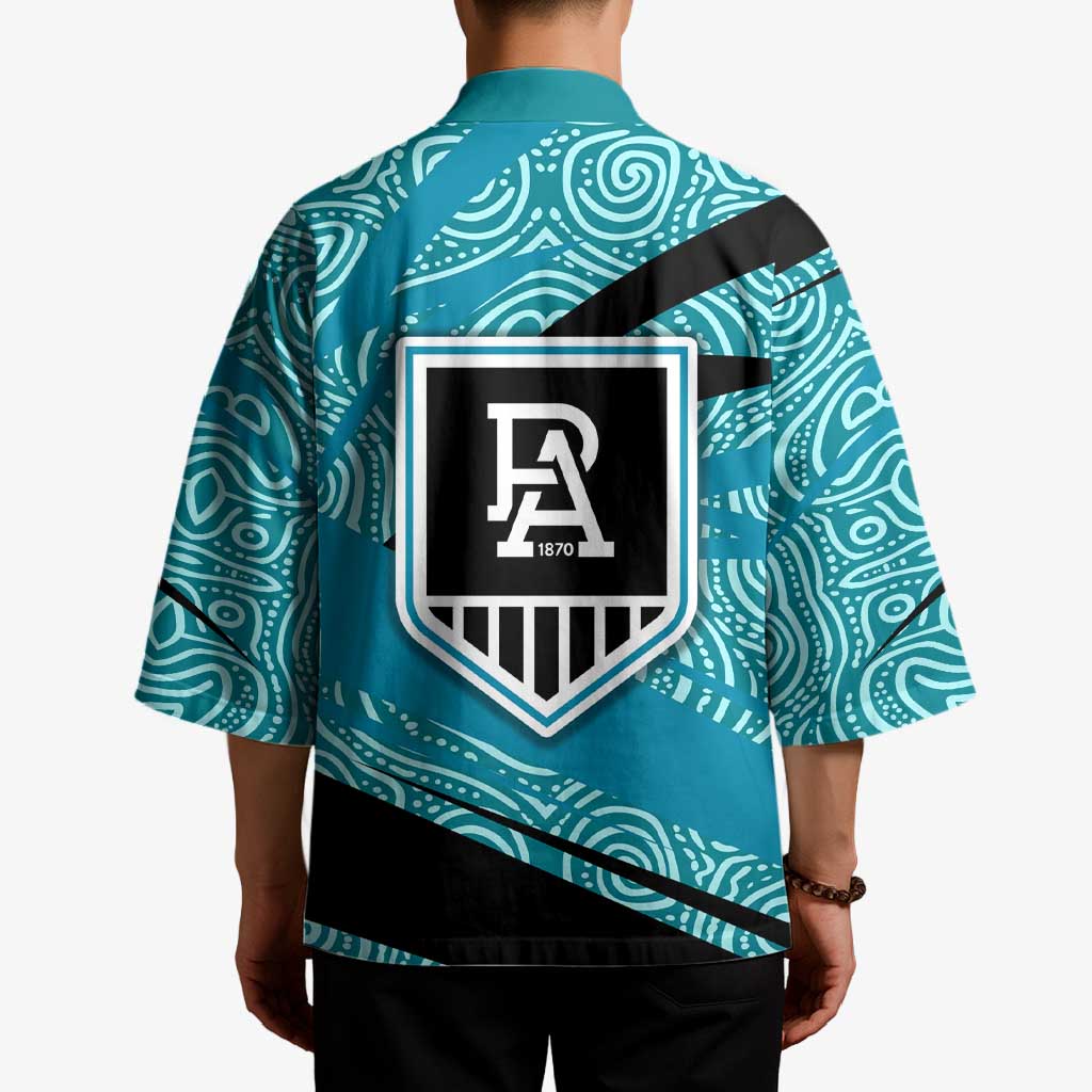 Port Adelaide Australian Football Kimono Power Hero Mascot With Indigenous Pattern Art
