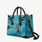 Port Adelaide Australian Football Leather Bag Power Hero Mascot With Indigenous Pattern Art