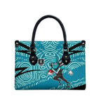 Port Adelaide Australian Football Leather Bag Power Hero Mascot With Indigenous Pattern Art