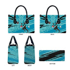 Port Adelaide Australian Football Leather Bag Power Hero Mascot With Indigenous Pattern Art
