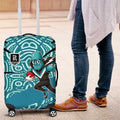 Port Adelaide Australian Football Luggage Cover Power Hero Mascot With Indigenous Pattern Art