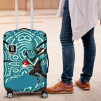 Port Adelaide Australian Football Luggage Cover Power Hero Mascot With Indigenous Pattern Art
