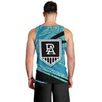 Port Adelaide Australian Football Men Tank Top Power Hero Mascot With Indigenous Pattern Art