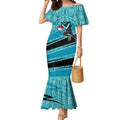 Port Adelaide Australian Football Mermaid Dress Power Hero Mascot With Indigenous Pattern Art